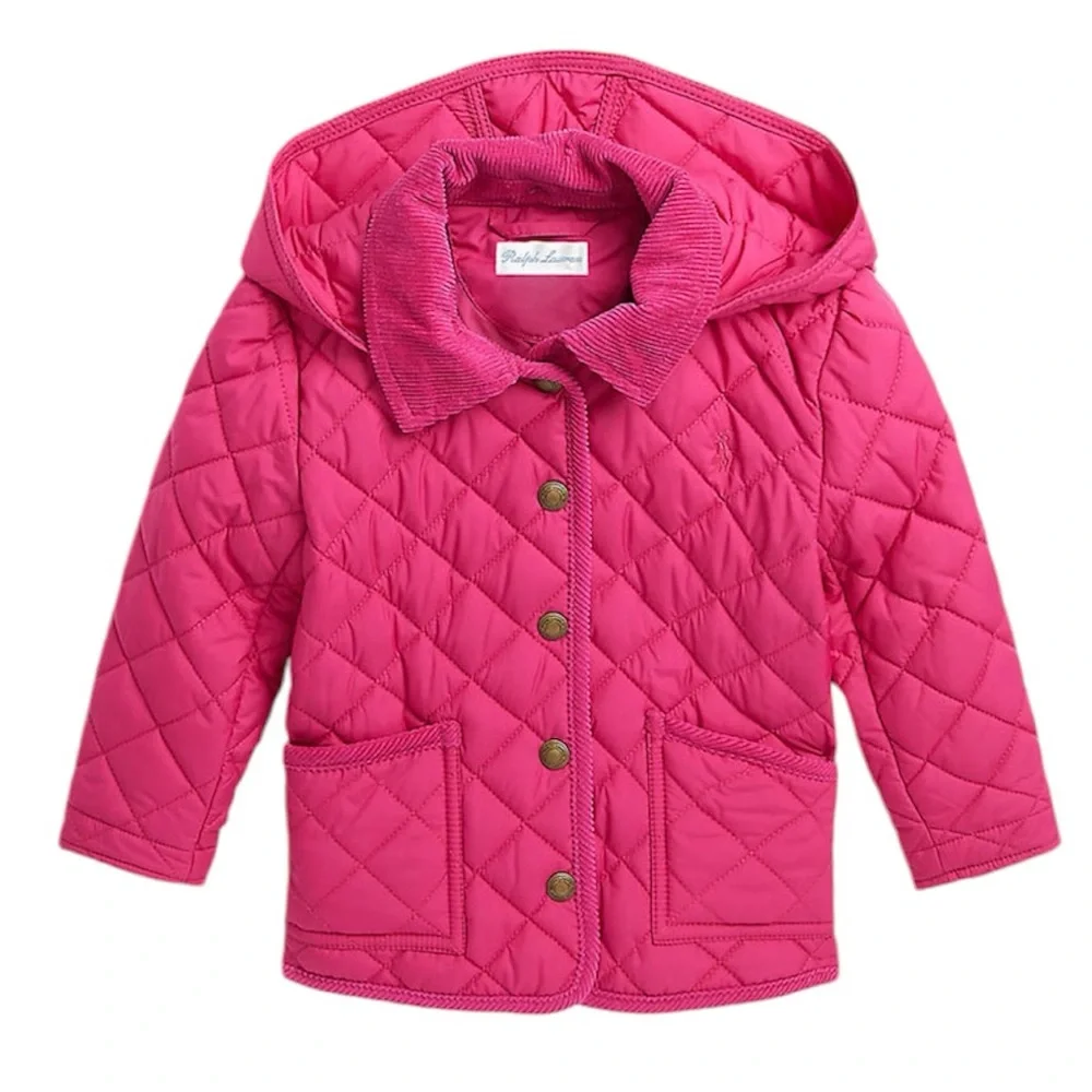 Ralph Lauren Baby Girls Quilted Water‎ Repellent Barn Jacket SIZE 9 MONTH